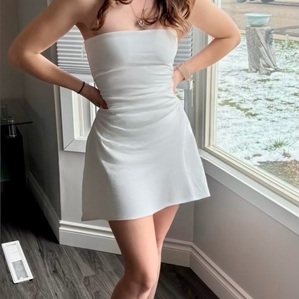 White Fit & Flare Mini Dress- Babyboo